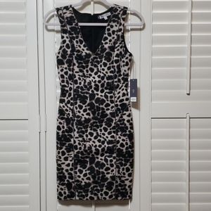 Jennifer Lopez Black Leopard Print Dress Size 2
